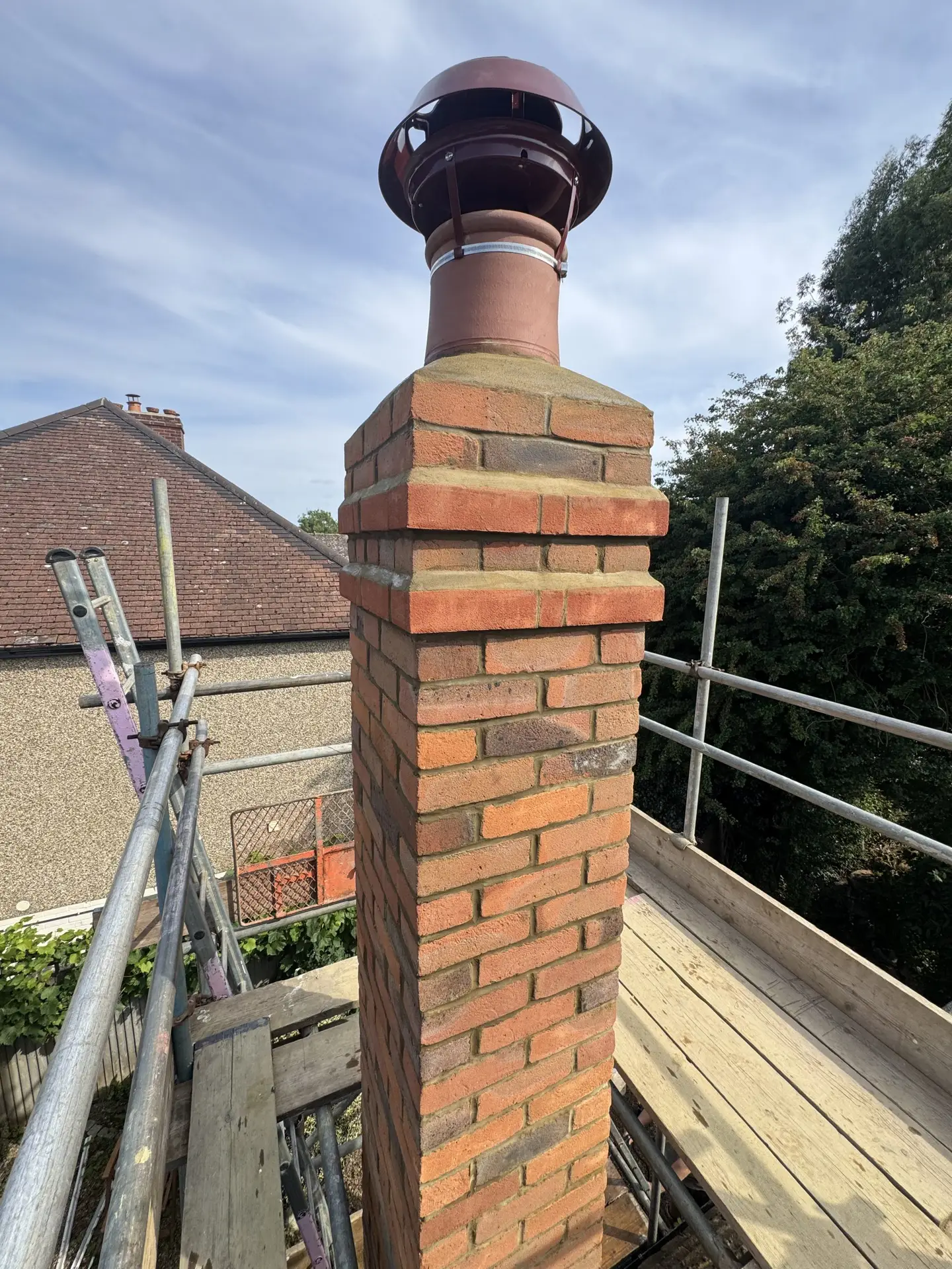 Chimney stack repair and rebuild project