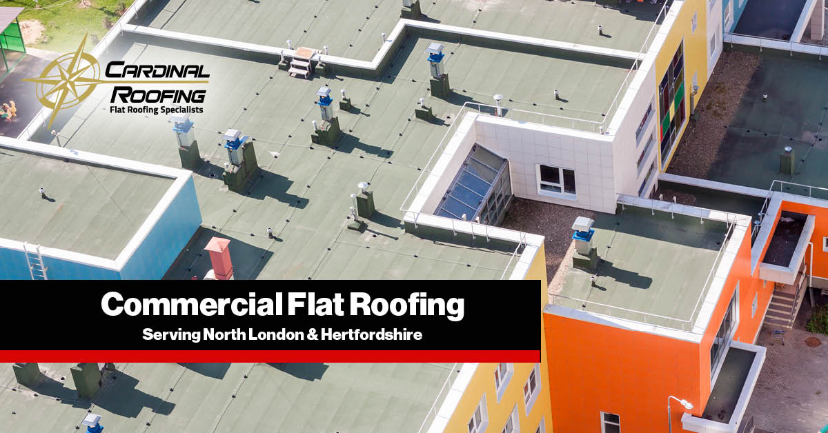 Commercial flat roofing installation project