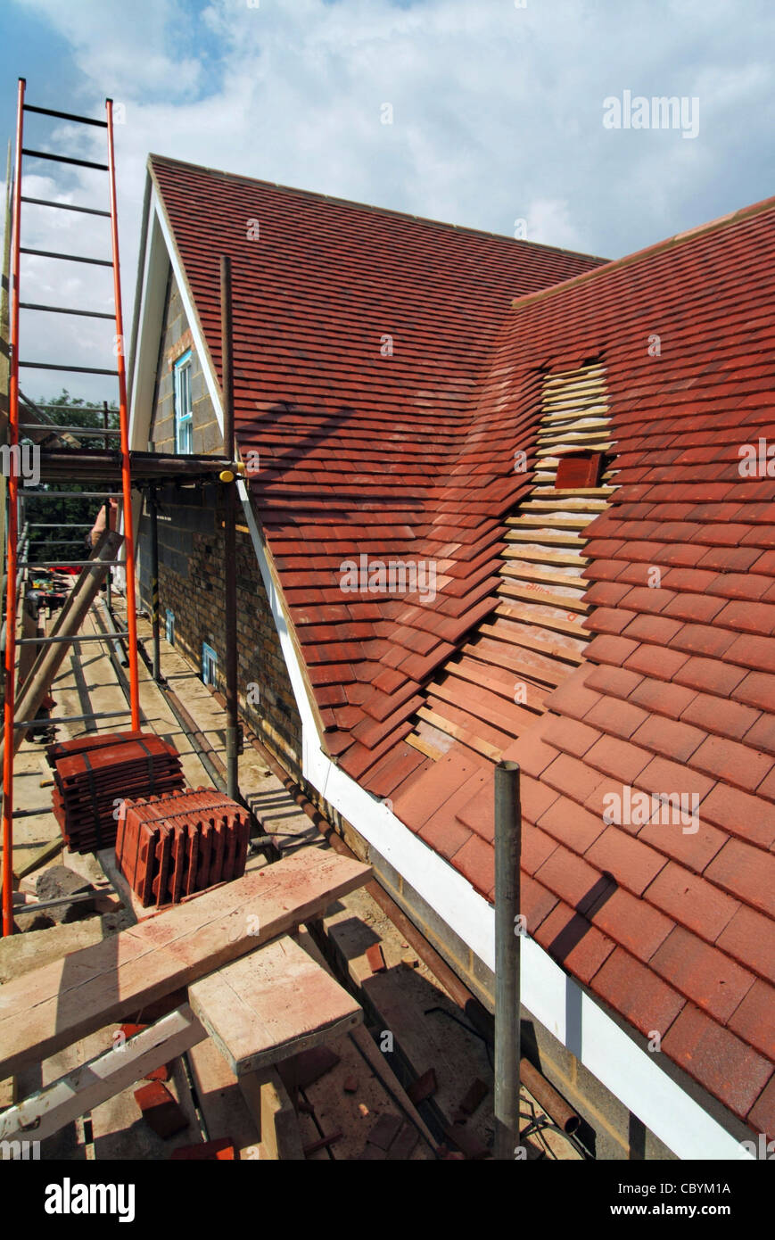 Professional scaffolding setup for roofing project