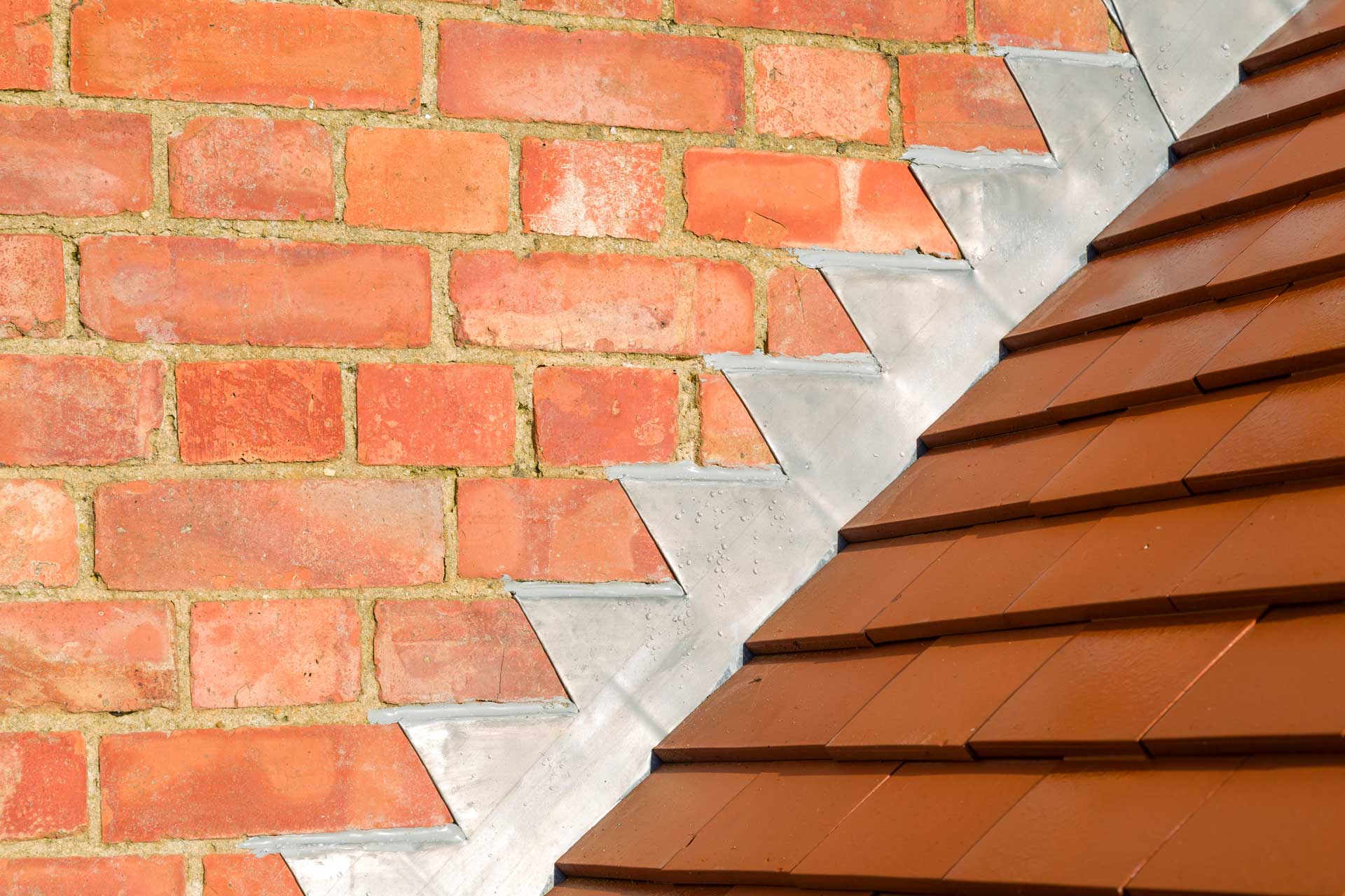 Lead flashing work on traditional roof