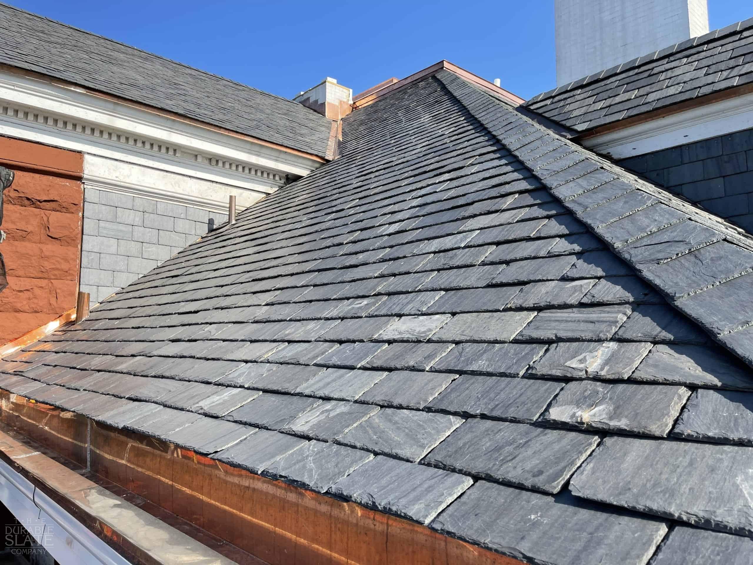Natural slate roof installation on UK property